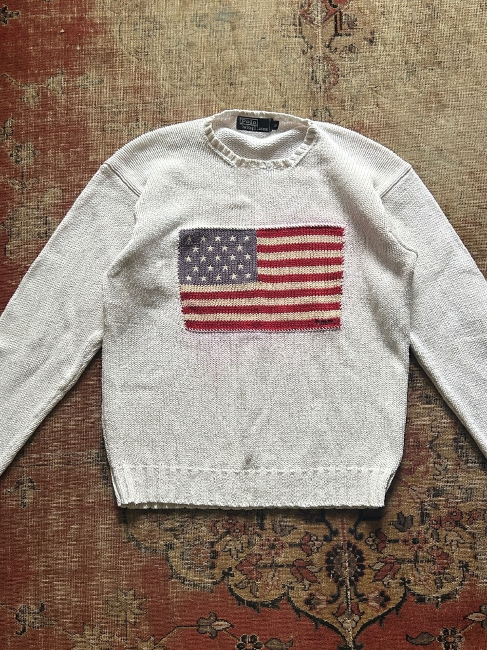 Vintage 1980's Polo Ralph Lauren American Flag Sweater